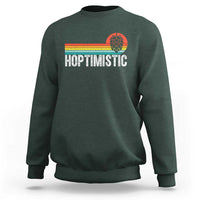 Funny Hops Craft Beer Lover Sweatshirt Hoptimistic Retro Vintage Home Brewing - Wonder Print Shop