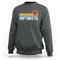 Funny Hops Craft Beer Lover Sweatshirt Hoptimistic Retro Vintage Home Brewing - Wonder Print Shop