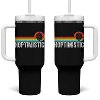 Funny Hops Craft Beer Lover Tumbler With Handle Hoptimistic Retro Vintage Home Brewing - Wonder Print Shop