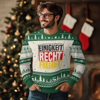 Proud Germany Ugly Christmas Sweater Einigkeit Recht Freiheit German Flag - Wonder Print Shop