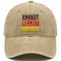 Proud Germany Washed Cotton Baseball Cap Einigkeit Recht Freiheit German Flag