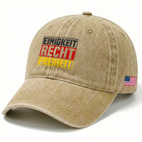 Proud Germany Washed Cotton Baseball Cap Einigkeit Recht Freiheit German Flag