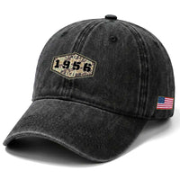 70th Birthday Hunting Washed Cotton Baseball Cap 1956 Limited Edition Vintage Camouflage Gifts For Turning 70