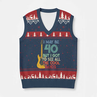 Funny 40th Birthday 80s Rock Lover V-Neck Knit Sweater Vest I May Be 40 But I Got To See All The Cool Bands