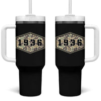 90th Birthday Hunting Tumbler With Handle 1936 Limited Edition Vintage Camouflage Gifts For Turning 90