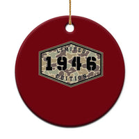 80th Birthday Hunting Ceramic Ornament 1946 Limited Edition Vintage Camouflage Gifts For Turning 80