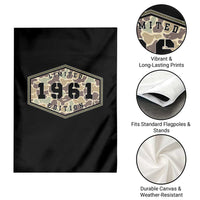 65th Birthday Hunting Garden Flag 1961 Limited Edition Vintage Camouflage Gifts For Turning 65
