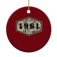 65th Birthday Hunting Ceramic Ornament 1961 Limited Edition Vintage Camouflage Gifts For Turning 65