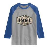 65th Birthday Hunting Raglan Shirt 1961 Limited Edition Vintage Camouflage Gifts For Turning 65
