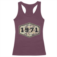 55th Birthday Hunting Racerback Tank Top 1971 Limited Edition Vintage Camouflage Gifts For Turning 55