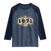55th Birthday Hunting Raglan Shirt 1971 Limited Edition Vintage Camouflage Gifts For Turning 55