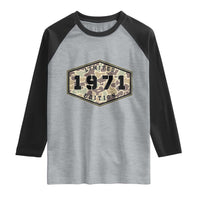 55th Birthday Hunting Raglan Shirt 1971 Limited Edition Vintage Camouflage Gifts For Turning 55
