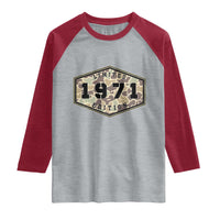 55th Birthday Hunting Raglan Shirt 1971 Limited Edition Vintage Camouflage Gifts For Turning 55