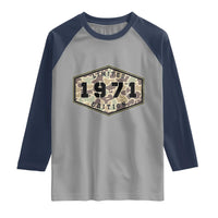 55th Birthday Hunting Raglan Shirt 1971 Limited Edition Vintage Camouflage Gifts For Turning 55
