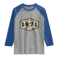 55th Birthday Hunting Raglan Shirt 1971 Limited Edition Vintage Camouflage Gifts For Turning 55