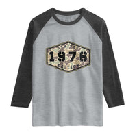 50th Birthday Hunting Raglan Shirt 1976 Limited Edition Vintage Camouflage Gifts For Turning 50