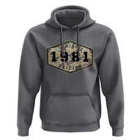 45th Birthday Hunting Hoodie 1981 Limited Edition Vintage Camouflage Gifts For Turning 45