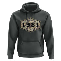 45th Birthday Hunting Hoodie 1981 Limited Edition Vintage Camouflage Gifts For Turning 45