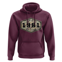 45th Birthday Hunting Hoodie 1981 Limited Edition Vintage Camouflage Gifts For Turning 45