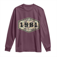 45th Birthday Hunting Long Sleeve Shirt 1981 Limited Edition Vintage Camouflage Gifts For Turning 45