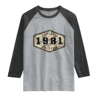 45th Birthday Hunting Raglan Shirt 1981 Limited Edition Vintage Camouflage Gifts For Turning 45