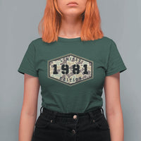 45th Birthday Hunting T Shirt For Women 1981 Limited Edition Vintage Camouflage Gifts For Turning 45