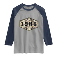 40th Birthday Hunting Raglan Shirt 1986 Limited Edition Vintage Camouflage Gifts For Turning 40