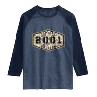 25th Birthday Hunting Raglan Shirt 2001 Limited Edition Vintage Camouflage Gifts For Turning 25