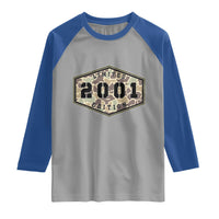 25th Birthday Hunting Raglan Shirt 2001 Limited Edition Vintage Camouflage Gifts For Turning 25
