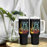 Funny 75th Birthday 80s Rock Lover Tumbler With Handle I May Be 75 But I Got To See All The Cool Bands