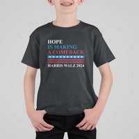 Harris Walz 2024 T Shirt For Kid Hope Is Making A Comeback American Flag - Wonder Print Shop