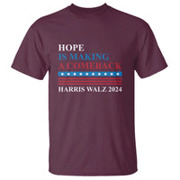 Harris Walz 2024 T Shirt Hope Is Making A Comeback American Flag - Wonder Print Shop