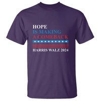 Harris Walz 2024 T Shirt Hope Is Making A Comeback American Flag - Wonder Print Shop