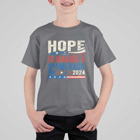 Harris Walz Supporter T Shirt For Kid Hope Is Making A Comeback 2024 American Flag Star - Wonder Print Shop