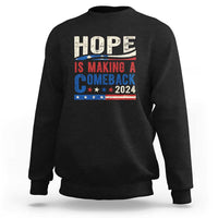 Harris Walz Supporter Sweatshirt Hope Is Making A Comeback 2024 American Flag Star - Wonder Print Shop