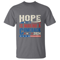 Harris Walz Supporter T Shirt Hope Is Making A Comeback 2024 American Flag Star - Wonder Print Shop