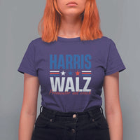 Harris Walz Supporter T Shirt For Women Prosecutor And Coach Star US Elections 2024 - Wonder Print Shop