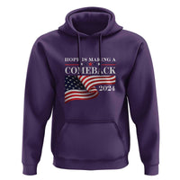 Harris Walz Supporter Hoodie Hope Is Making A Comeback 2024 American Flag Star - Wonder Print Shop