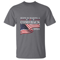 Harris Walz Supporter T Shirt Hope Is Making A Comeback 2024 American Flag Star - Wonder Print Shop