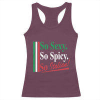 Funny Italian Pride Racerback Tank Top So Sexy So Spicy So Italian Chef Humor - Wonder Print Shop