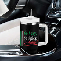Funny Italian Pride Tumbler With Handle So Sexy So Spicy So Italian Chef Humor - Wonder Print Shop