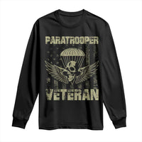 Paratrooper Veteran Long Sleeve Shirt Airborne Military Vintage American Flag - Wonder Print Shop