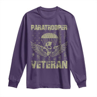 Paratrooper Veteran Long Sleeve Shirt Airborne Military Vintage American Flag - Wonder Print Shop