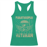Paratrooper Veteran Racerback Tank Top Airborne Military Vintage American Flag - Wonder Print Shop
