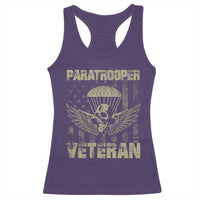 Paratrooper Veteran Racerback Tank Top Airborne Military Vintage American Flag - Wonder Print Shop