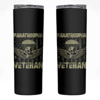 Paratrooper Veteran Skinny Tumbler Airborne Military Vintage American Flag - Wonder Print Shop