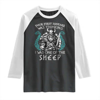 Viking Your First Mistake Was Thinking I Was One Of The Sheep Raglan Shirt Viking Warrior - Wonder Print Shop