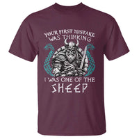 Viking Your First Mistake Was Thinking I Was One Of The Sheep T Shirt Viking Warrior - Wonder Print Shop