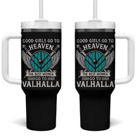 Shieldmaiden Viking Pride Tumbler With Handle Good Girls Go To Heaven The Best Women Go To Valhalla - Wonder Print Shop