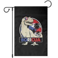 Funny Boricua Dinosaur Dino Puerto Rican Flag Hispanic Heritage Garden Flag - Wonder Print Shop